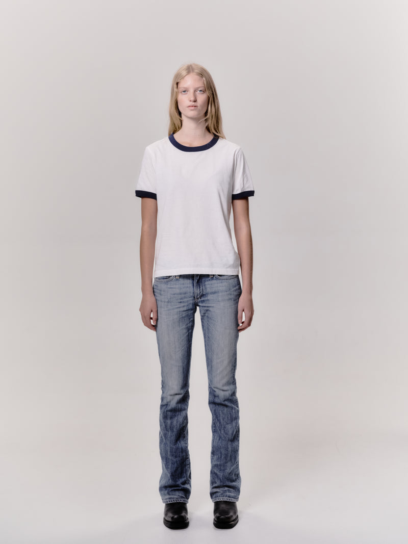T1066 Star Ringer T-Shirt - White/Navy