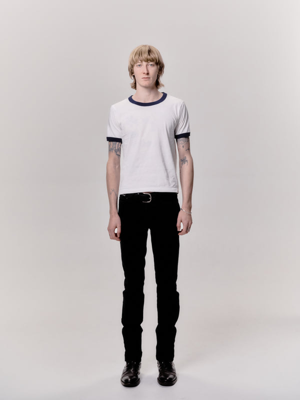 T1066 Star Ringer T-Shirt - White/Navy