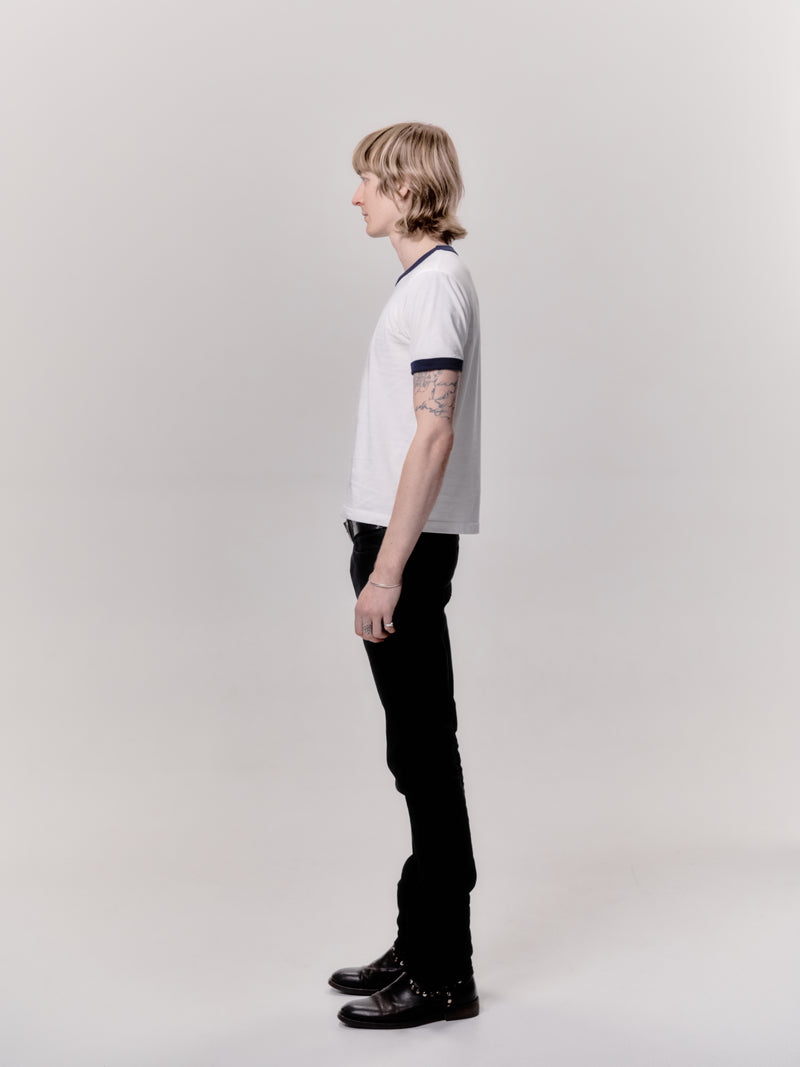 T1066 Star Ringer T-Shirt - White/Navy