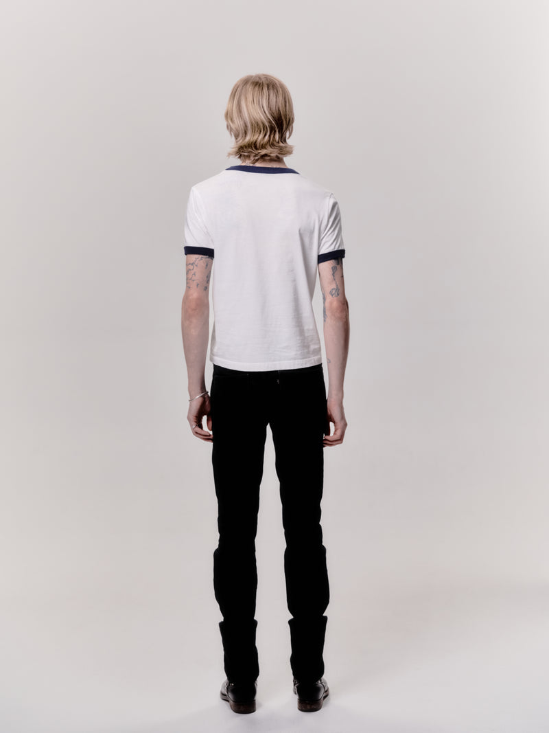 T1066 Star Ringer T-Shirt - White/Navy