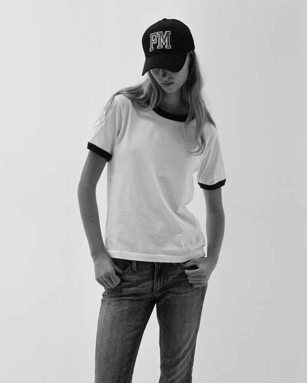 T1066 Star Ringer T-Shirt - White/Navy
