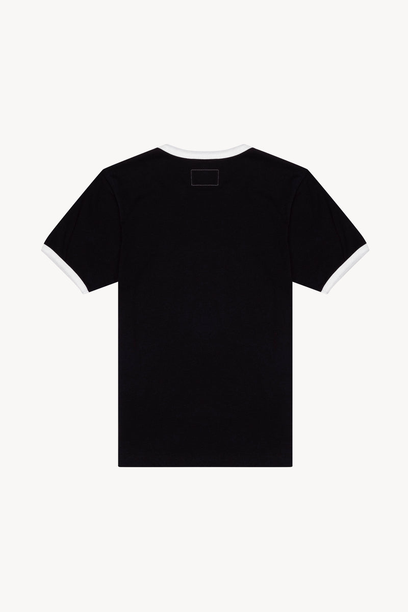 T1066 Star Ringer T-Shirt - Black/White