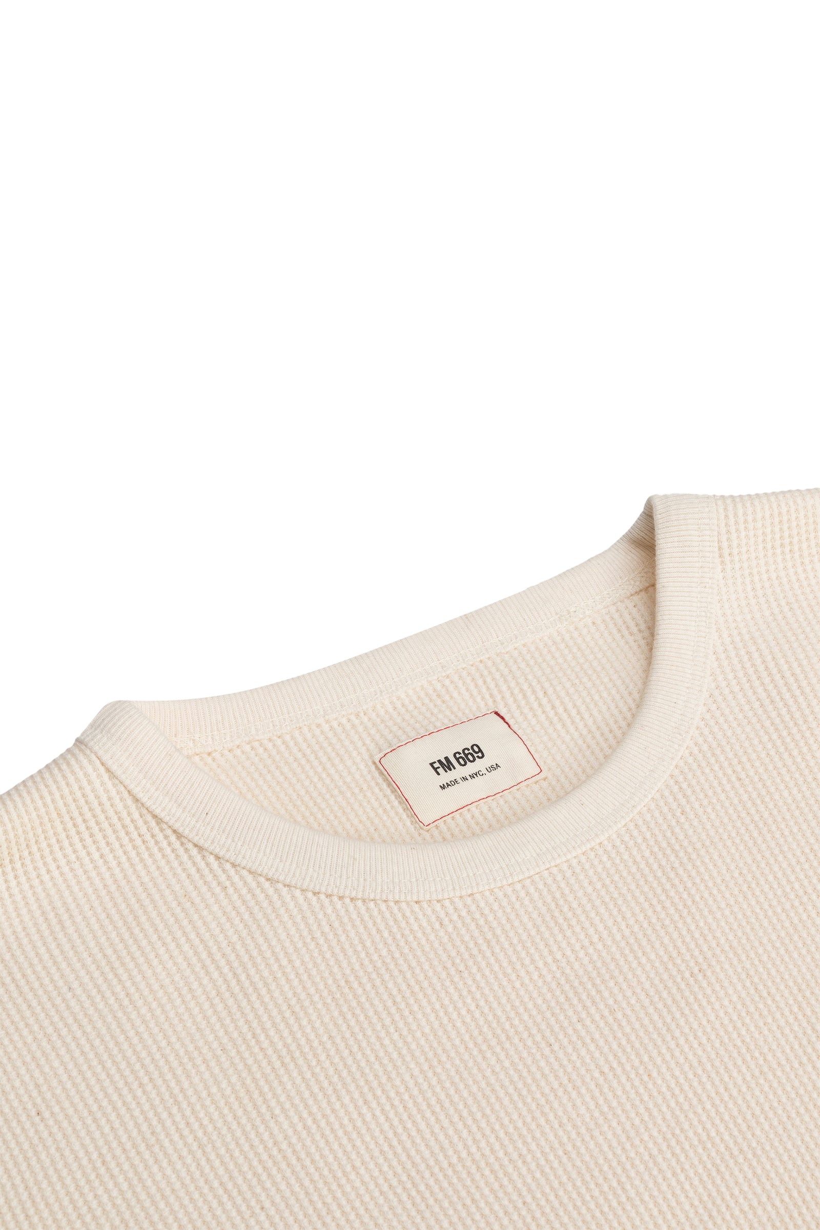 【massnoun】22SS★ RUGBY WAFFLE STRIPE CREWNECK TL102 Anthony Waffle L/S - Natural | FM 669 | Made in NYC